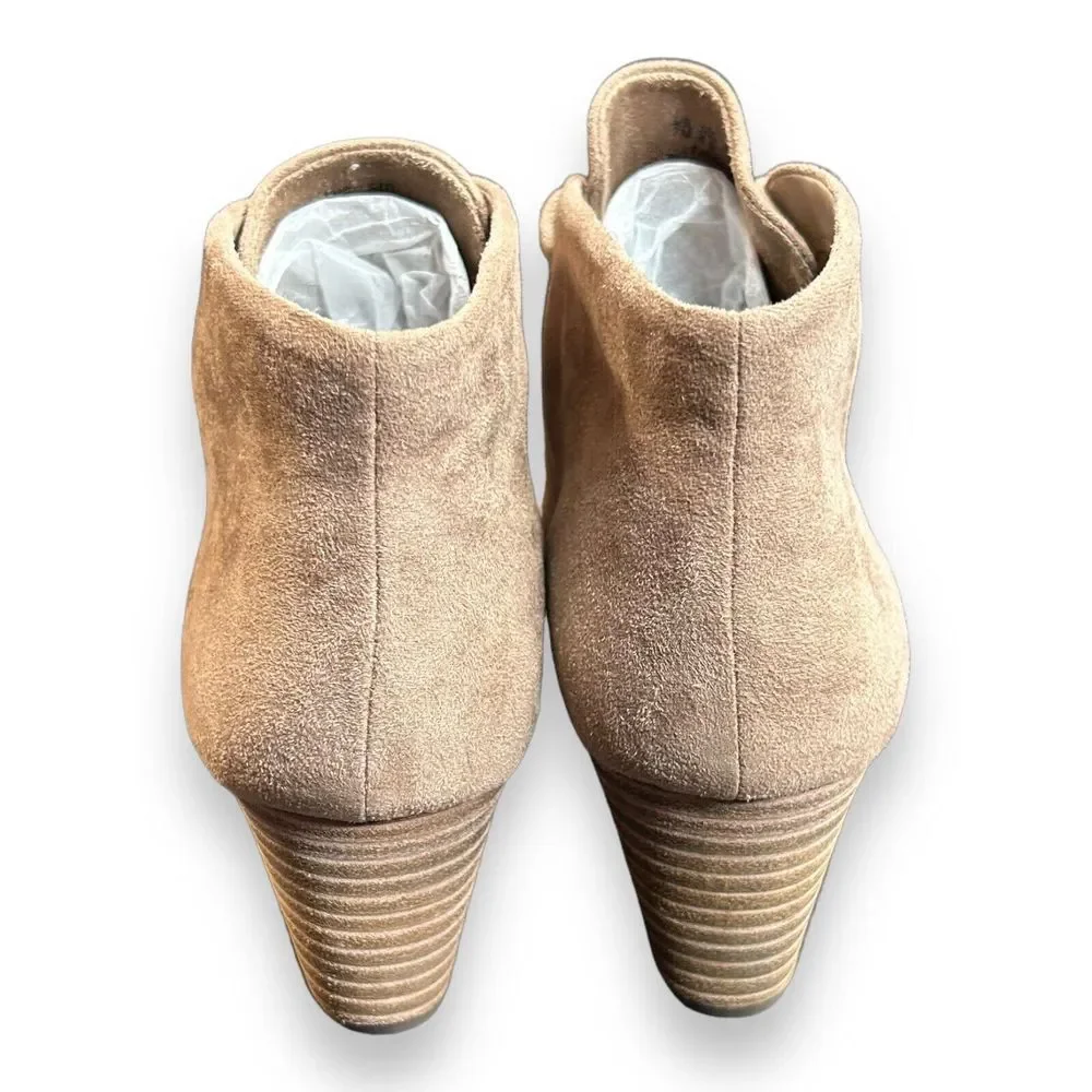 Dr‎ Scholls Boots Womens 7 M Dakota Casual Lace Up Wedge Ankle Bootie Biege